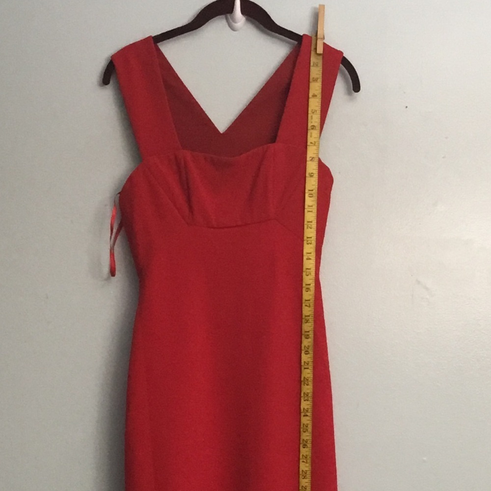 BCBG Vibrant Red Square Neck Sheath Maxi Dress for Prom - Picture 12 of 15